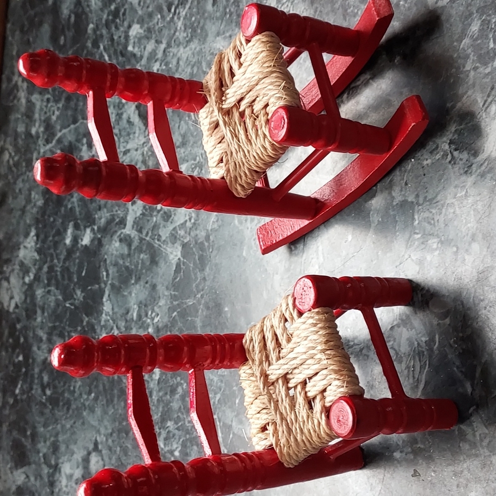 Pair of Vintage Miniature Chair and Rocker